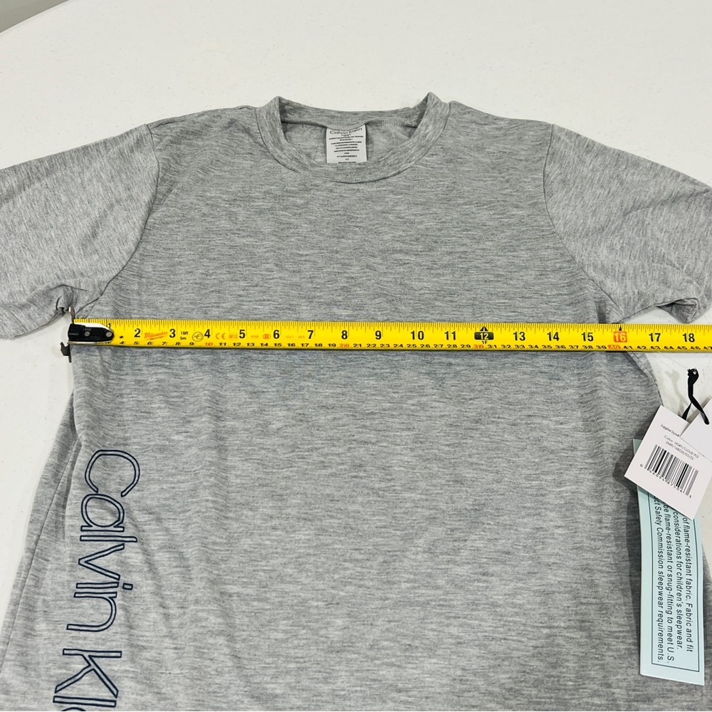 Calvin Klein Gray boys gray blue t-Shirt pajama top XL NWT - Picture 3 of 5
